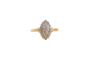 Bague 55 Bague navette en or jaune et or blanc 18k et diamants 58 Facettes 3377