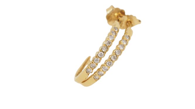 Boucles d'oreilles Boucles d’oreilles demi-créoles en or jaune 18 kt et diamants 58 Facettes 28053