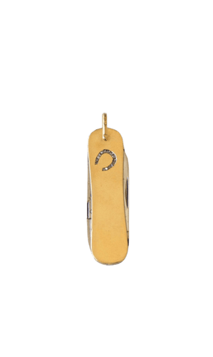 Pendentif J.A. Henckels - Pendentif couteau suisse fer à cheval en or jaune et diamants 58 Facettes