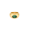 Bague 45 Chevalière jonc en or jaune 18 carats avec tourmaline verte 58 Facettes