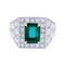 Bague 53 Bague en platine avec émeraude et diamants 58 Facettes 32224