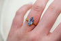 Bague 55 Bague navette en or jaune 18 carats et spinelle synthétique Verneuil 58 Facettes 3865