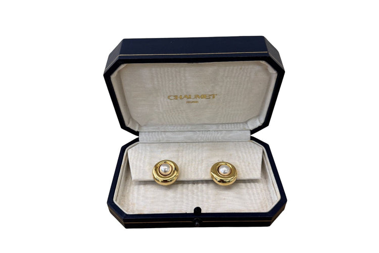 Boucles d'oreilles Chaumet - Boucles d’oreilles en or jaune 18k et perles de culture 58 Facettes 27820