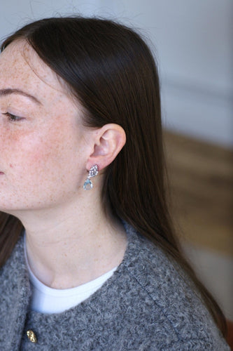 Boucles d'oreilles Boucles d’oreilles goutte en or blanc 18k, aigues-marines et diamants 58 Facettes