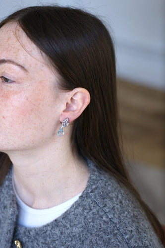 Boucles d'oreilles Boucles d’oreilles goutte en or blanc 18k, aigues-marines et diamants 58 Facettes
