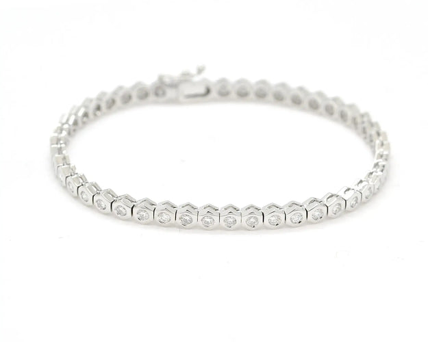 Bracelet Bracelet tennis en or blanc 18 kt et diamants 2,30 ct 58 Facettes 13060