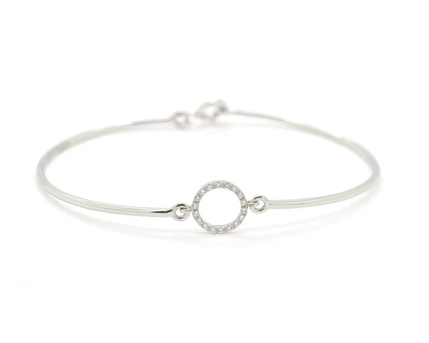 Bracelet Bracelet semi-rigide en or blanc 18 carats et diamants 58 Facettes 13440