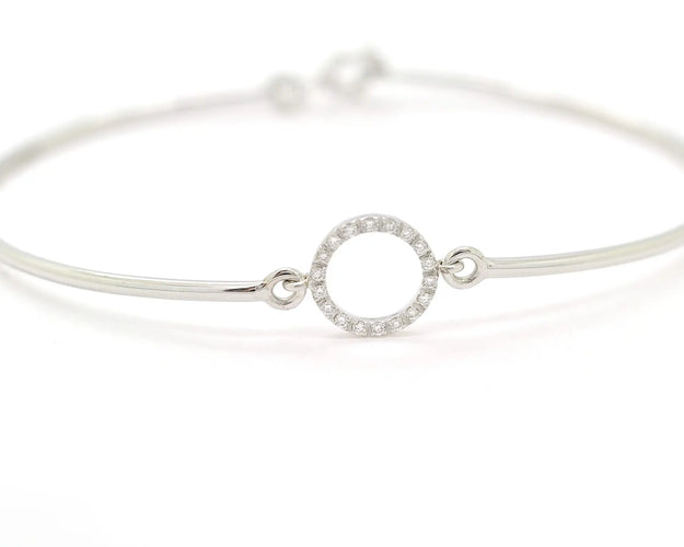 Bracelet Bracelet semi-rigide en or blanc 18 carats et diamants 58 Facettes 13440