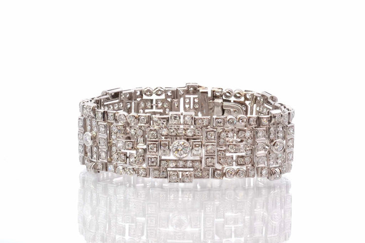 Bracelet Bracelet Art déco en platine et diamants 58 Facettes 25531