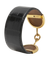 Bracelet Hermès - Bracelet manchette vintage en cuir noir et cuivre plaqué or jaune 58 Facettes BO220238/BraceletVintageHERMES