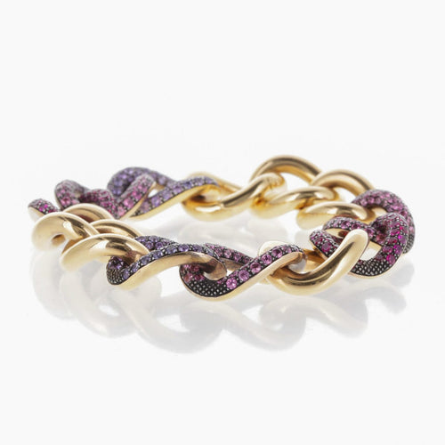 Bracelet Pomellato Catene - Bracelet en or rose 18 K et saphirs de couleurs 58 Facettes 2.19208