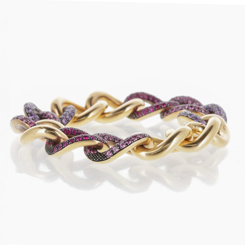 Bracelet Pomellato Catene - Bracelet en or rose 18 K et saphirs de couleurs 58 Facettes 2.19208