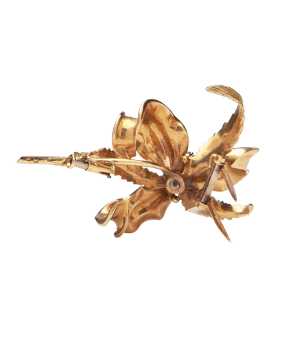 Broche Fleur de Diamants - Broche Art nouveau en or jaune et diamants 58 Facettes BO220678/FleurdeDiamants