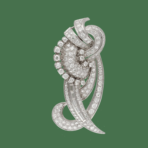 Broche Broche en or gris 18K et platine avec 6,50 ct de diamants 58 Facettes FB10428