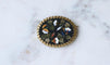 Broche Broche fleur pietra dura en or jaune 18kt et pierres dures 58 Facettes