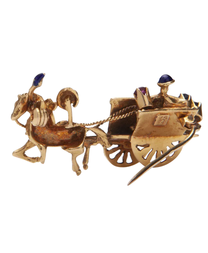 Broche Carosse du Lido - Broche en or jaune 18K saphirs et rubis 58 Facettes BO220745/CarosseduLIDO