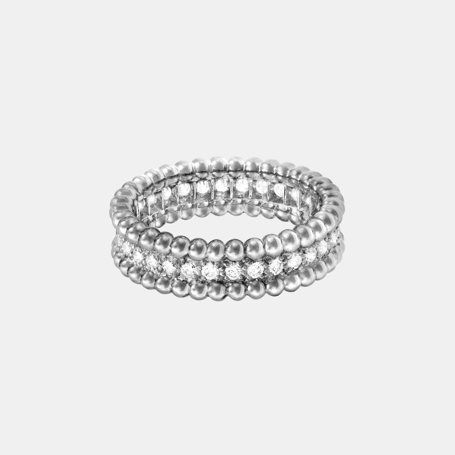 Bague Perlée Or blanc Diamant 0.53ct