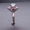 Bague 51 Bague rétro en or blanc 18 carats, diamant 1 ct et rubis synthétiques 58 Facettes 16206