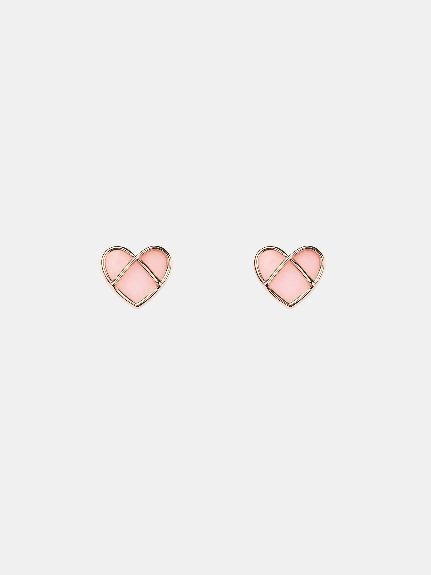 Boucles d'oreilles L'Attrape-Coeur Or rose Opale