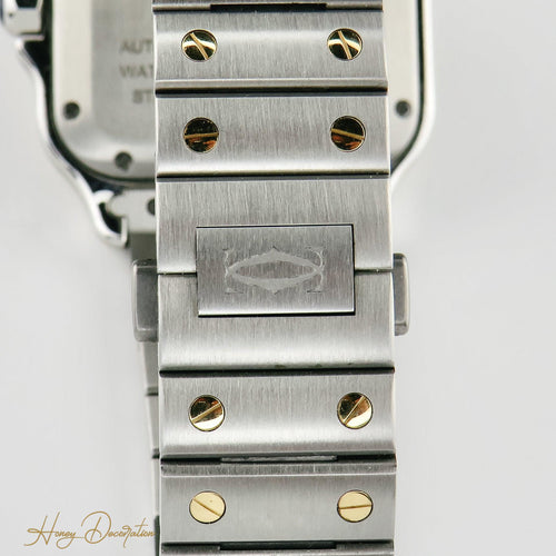 Montre Cartier Santos - Montre automatique 35 mm or jaune, acier et diamants 58 Facettes 2504