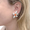 Boucles d'oreilles Tiffany & Co. - Parure clips d’oreilles et broche en or jaune, argent et corail 58 Facettes 33458