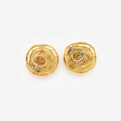 Boucles d'oreilles Chaumet - Boucles d’oreilles clips en or jaune 18K et diamants 58 Facettes 22825