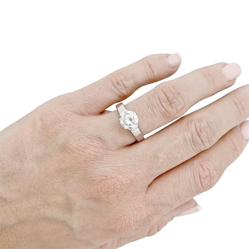 Bague 50 De Beers - Bague solitaire en platine 950 sertie d’un diamant 1,82 ct 58 Facettes 31889