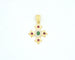 Pendentif Pendentif croix en or jaune 18 kt, émeraude, rubis et diamants 58 Facettes 8373