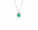 Collier Collier - Pendentif en or blanc 18 ct avec émeraude de Colombie et diamants 58 Facettes 12482
