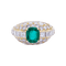 Bague 54 Bague en or jaune sertie d’une émeraude coussin et diamants 58 Facettes 32324