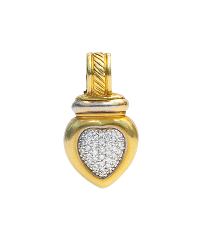 Pendentif Pendentif cœur en or jaune et blanc 18K avec diamants 58 Facettes BO220780/30DIAMANTSENCOEUR