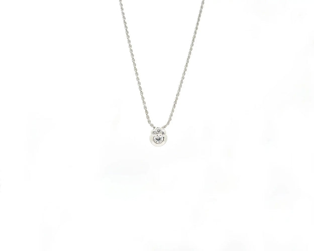 Collier Collier point de lumière - Pendentif en or blanc 18 kt et diamants 0,47 ct 58 Facettes 13072