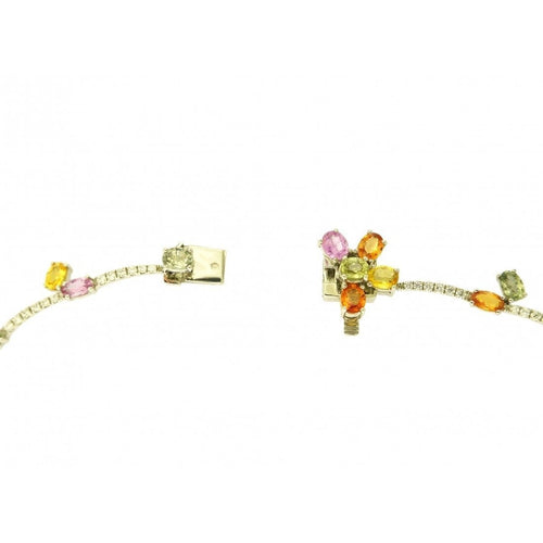 Collier Collier en or blanc 18 carats avec saphirs et diamants 58 Facettes 63700024