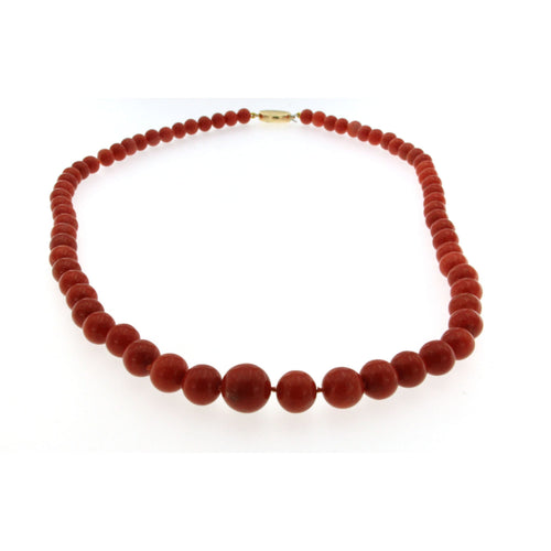 Collier Collier en corail méditerranéen naturel avec fermoir en or 18k 58 Facettes