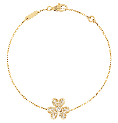 Bracelet Van Cleef & Arpels Frivole - Bracelet Mini pavé en or jaune et diamants 58 Facettes vca-b-yg-frvl-mini