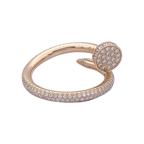 Bague 55 Cartier Juste un Clou - Bague en or rose et diamants 58 Facettes 33751
