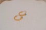 Boucles d'oreilles Créoles - Boucles d’oreilles en or jaune 18 carats et perle turquoise 58 Facettes 3821