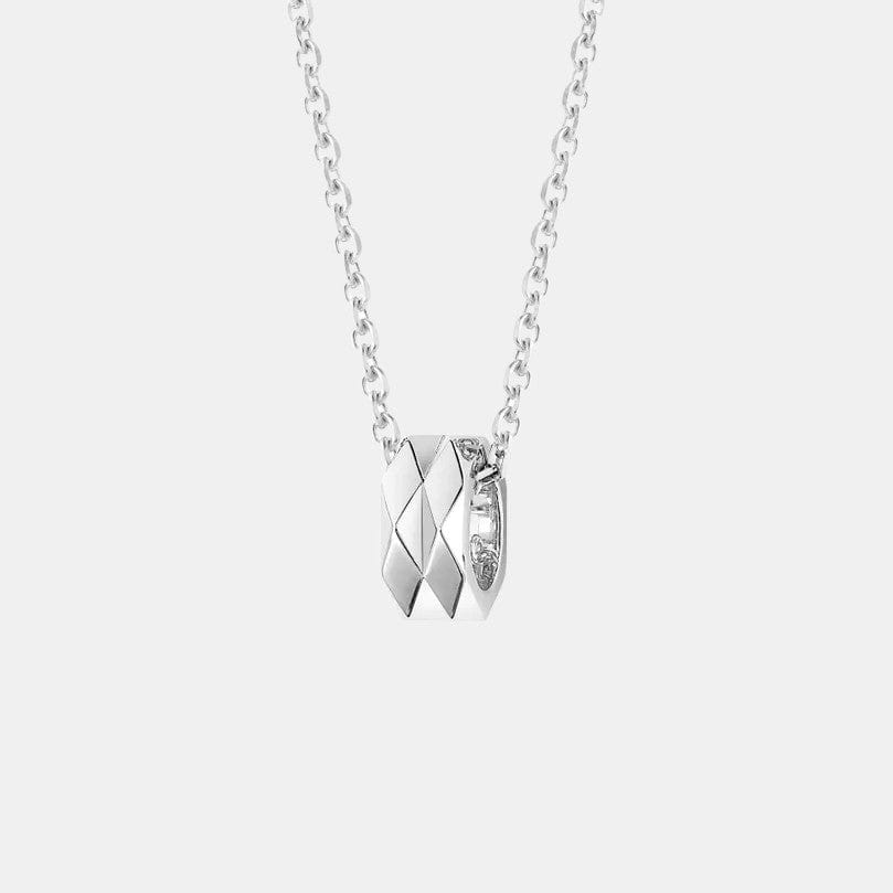 Pendentif Facette Or blanc  
