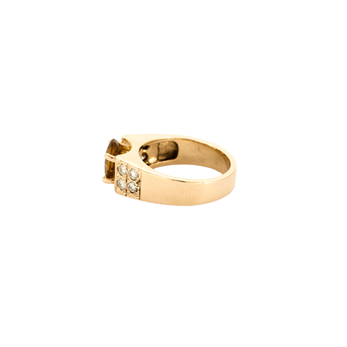 Bague 46 Bague citrine sertie griffes en or jaune et diamants 58 Facettes BO/240017/