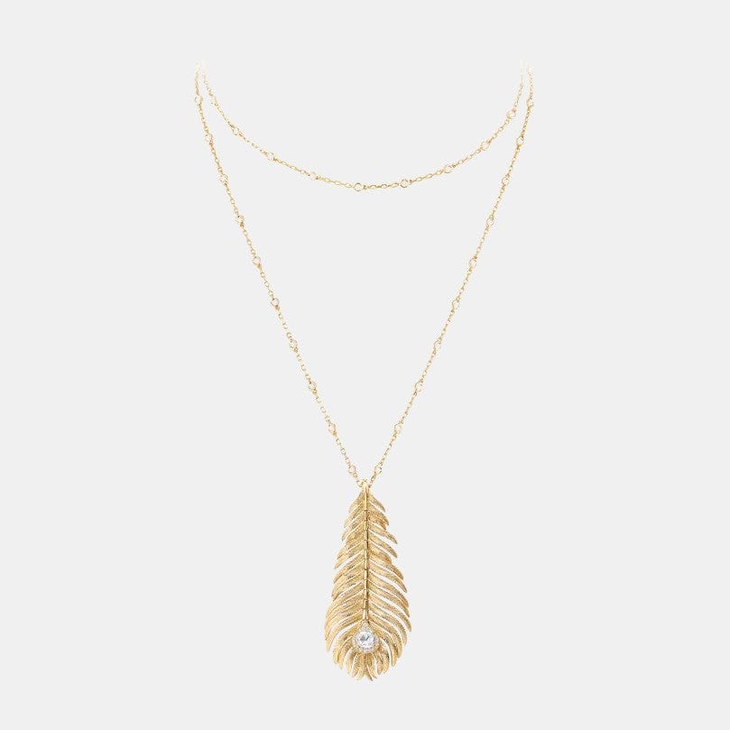 Collier Plume de Paon Or jaune Diamant 0.47ct