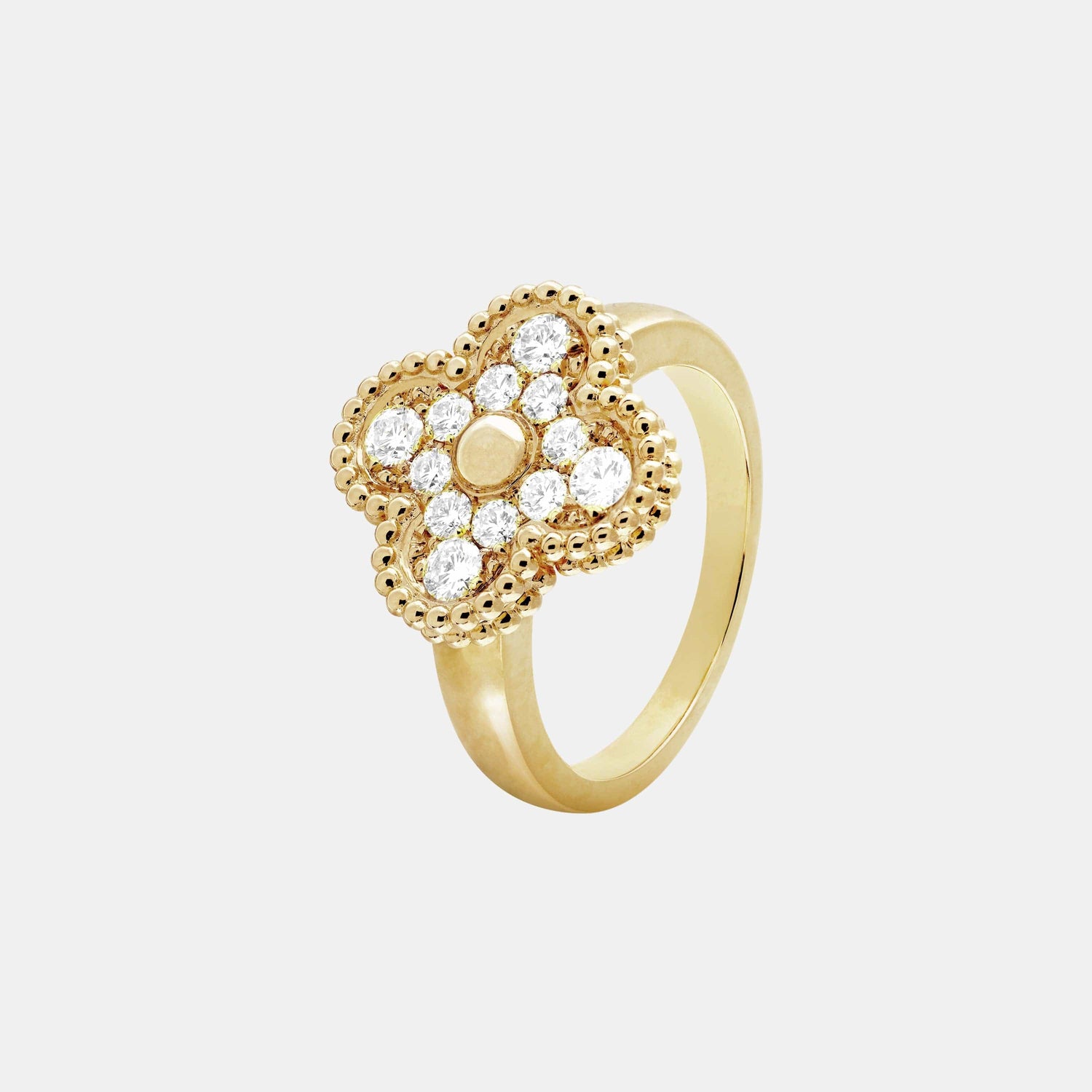 Bague Vintage Alhambra Or jaune Diamant 0.48ct