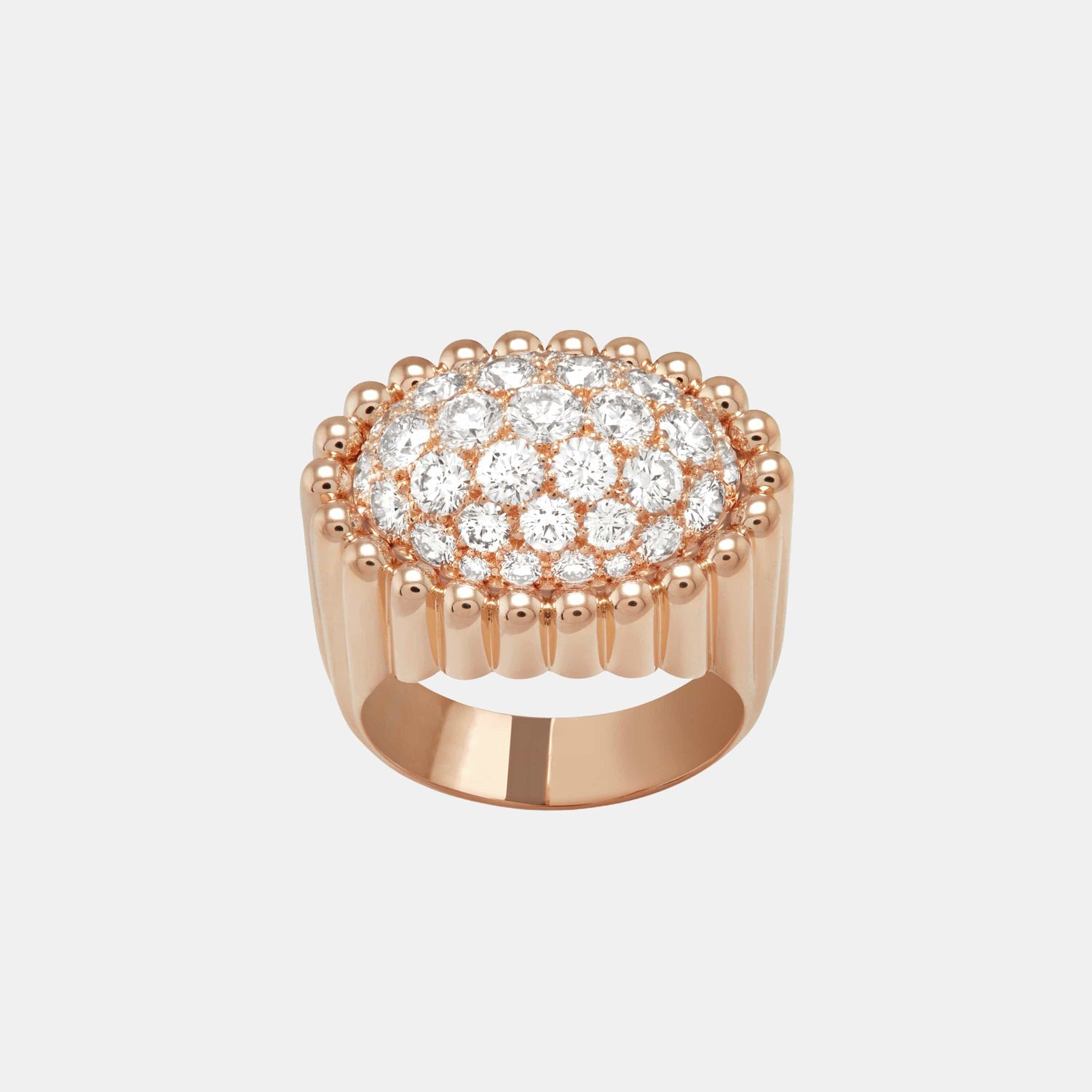 Bague Perlée Or rose Diamant 2.28ct