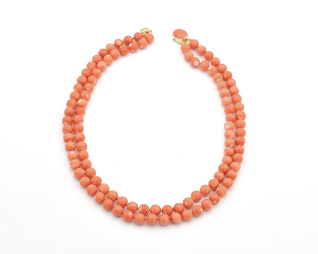 Collier Collier en corail Momo (Cerasuolo) avec fermoir en or jaune 18 ct 58 Facettes 13733