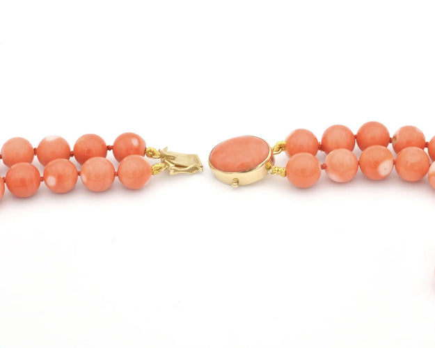 Collier Collier en corail Momo (Cerasuolo) avec fermoir en or jaune 18 ct 58 Facettes 13733
