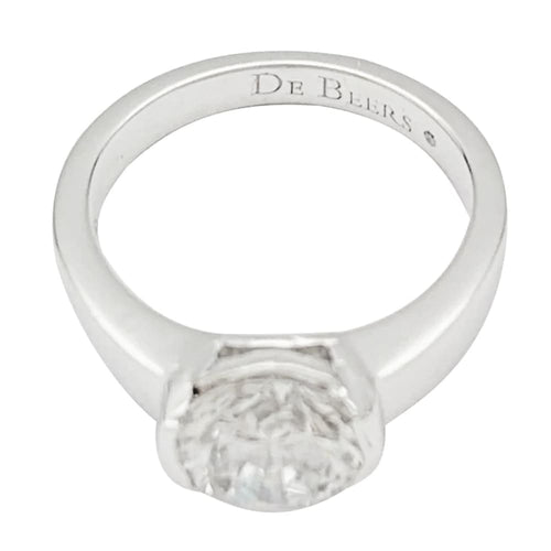 Bague 50 De Beers - Bague solitaire en platine 950 sertie d’un diamant 1,82 ct 58 Facettes 31889