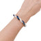 Bracelet Bracelet articulé en or blanc 750 serti de diamants et saphirs 58 Facettes 33891