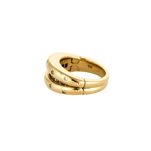 Bague 53 Bague Versatile double jonc en or jaune 18k et diamants 58 Facettes BO/240025