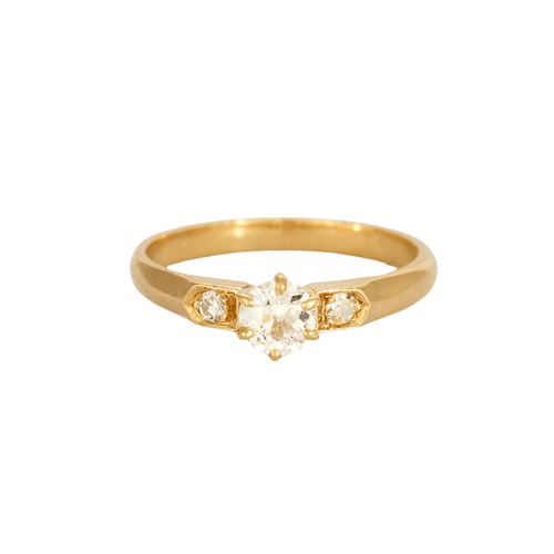 Bague 50 Bague solitaire en or jaune et diamants 58 Facettes SPEV 15