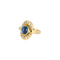 Bague 52 Bague sertie d’un saphir cabochon en or jaune et diamants 58 Facettes BO/240028/
