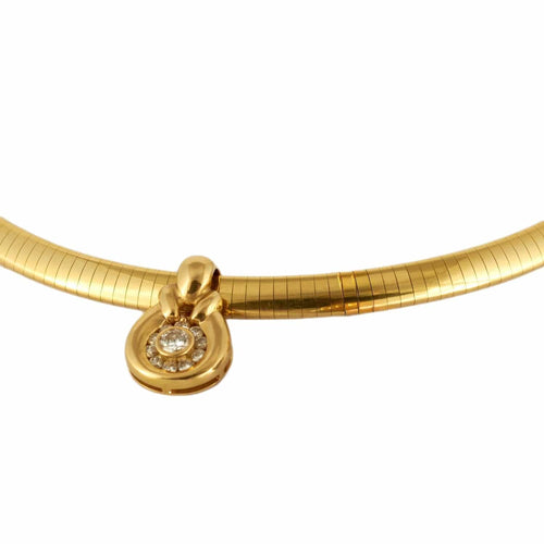 Collier Collier maille Omega en or jaune et diamants, perle et saphir 58 Facettes BO/220120 NSS